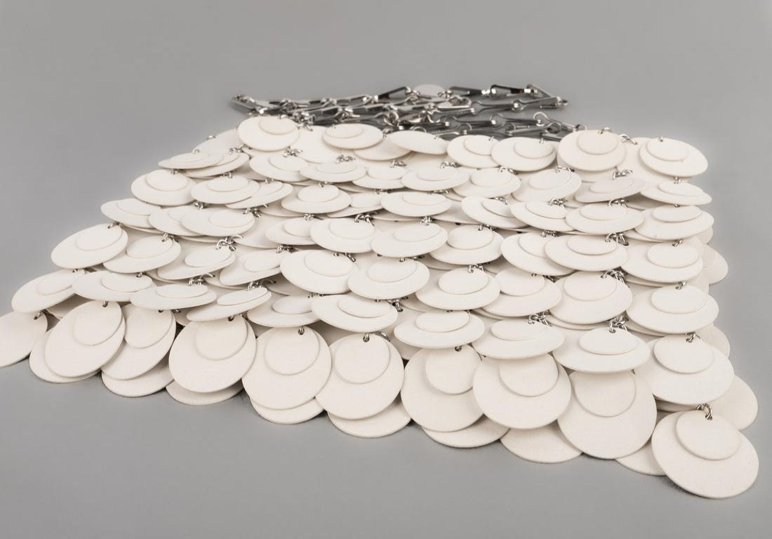 Paco White Pastilles Rabanne Silvery Metal Bag 1