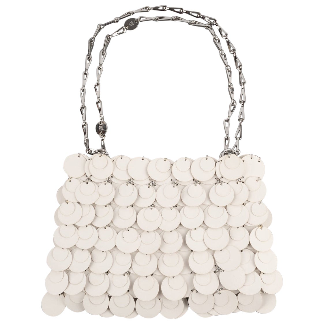 Paco White Pastilles Rabanne Silvery Metal Bag