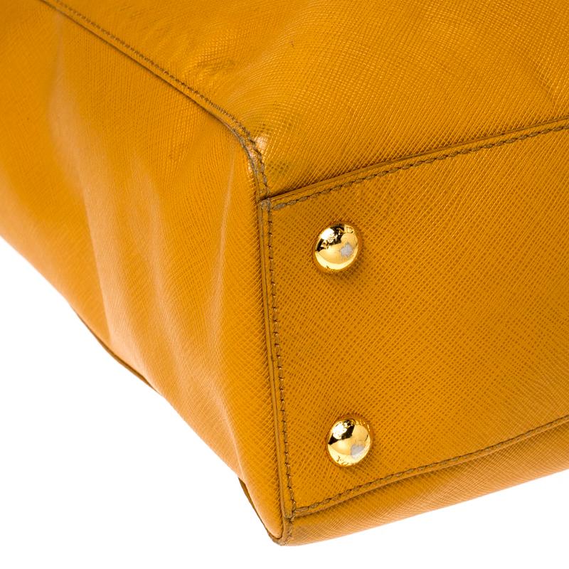 Pada Orange Saffiano Leather Convertible Open Tote 2