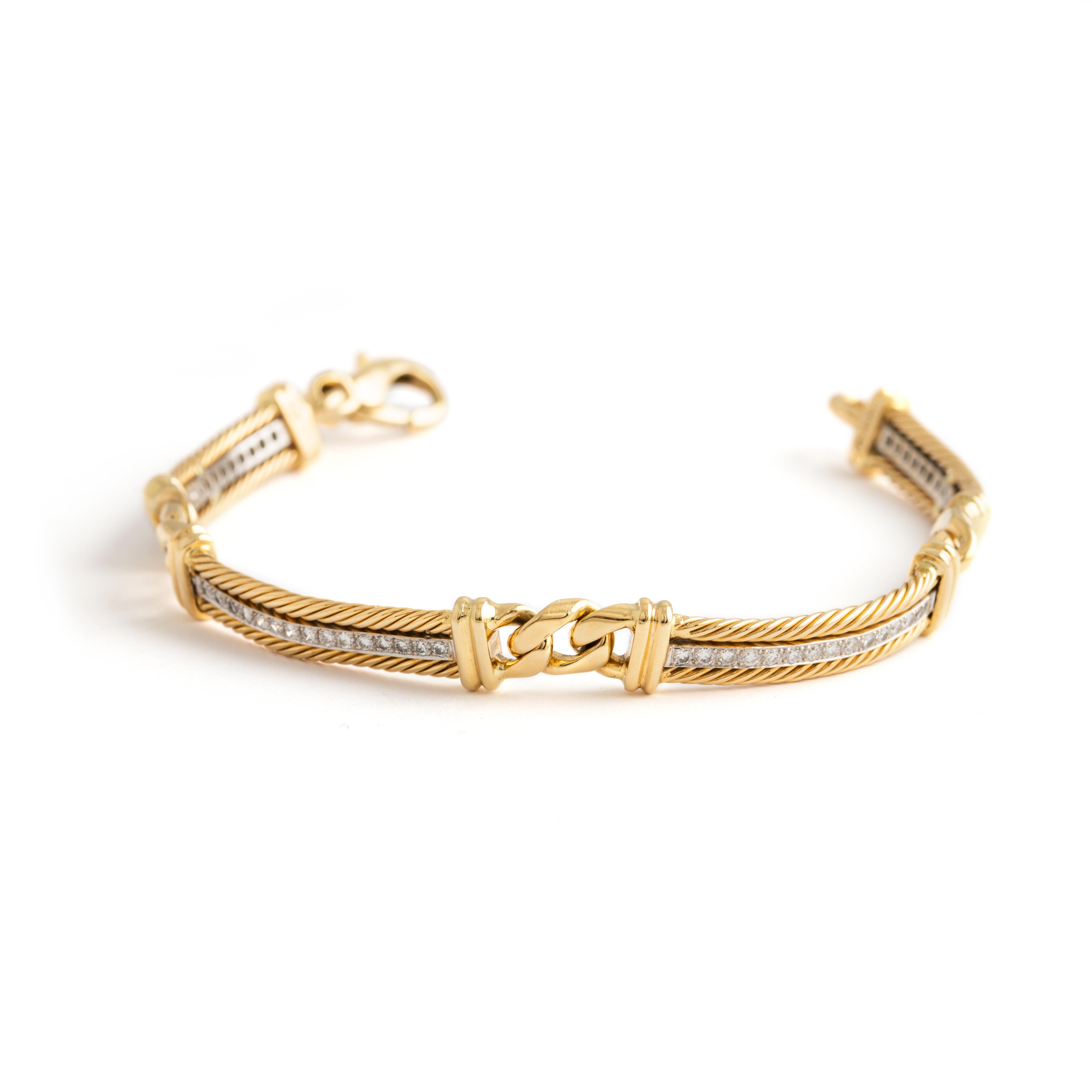 Diamond (not tested) White and Yellow Gold Bracelet
Signed Padani.

Length: approx. 17.50 centimeters.

Total gross weight: 28.23 grams.