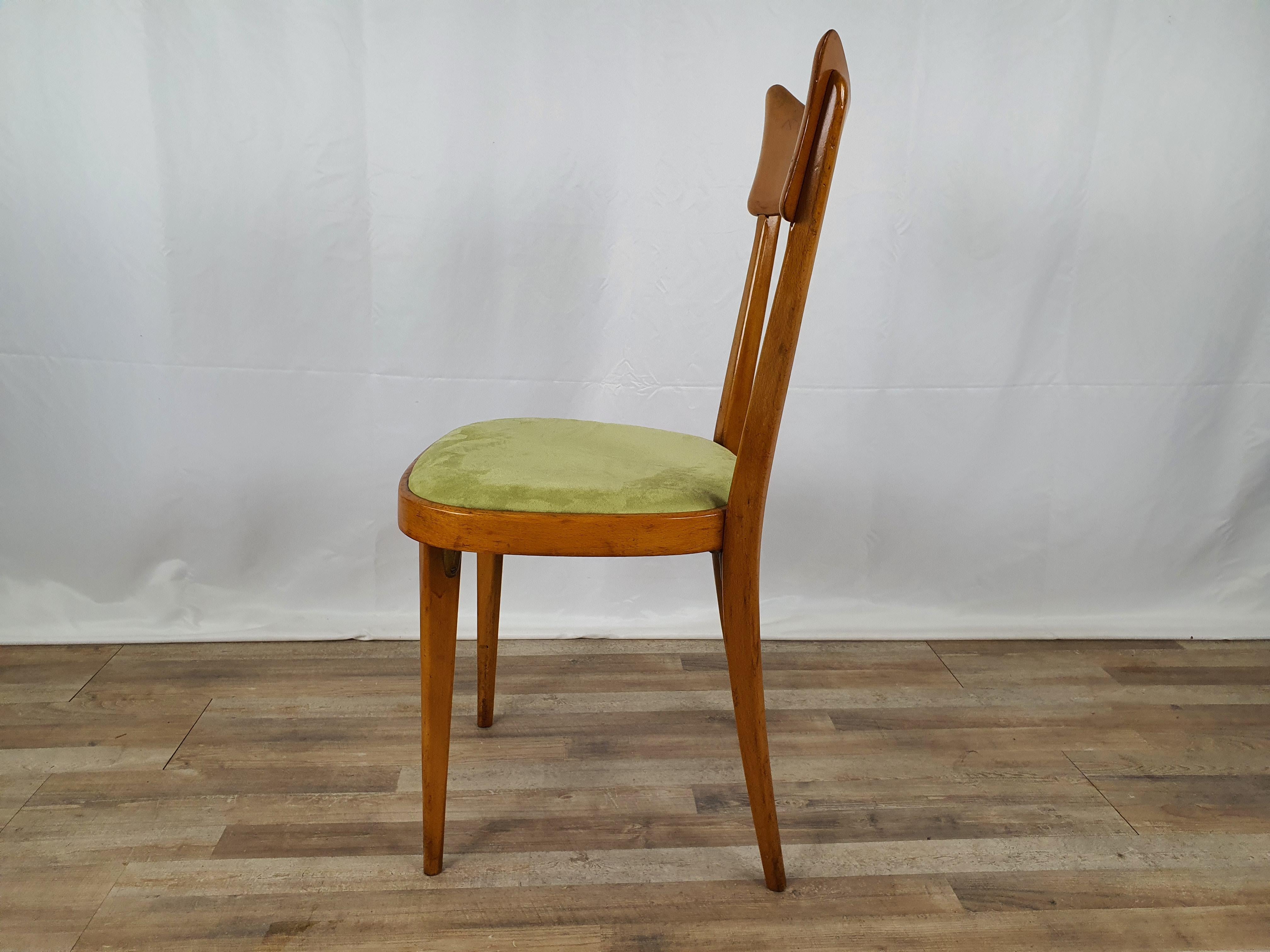 Italian Padded Beech Chair from the 1950s