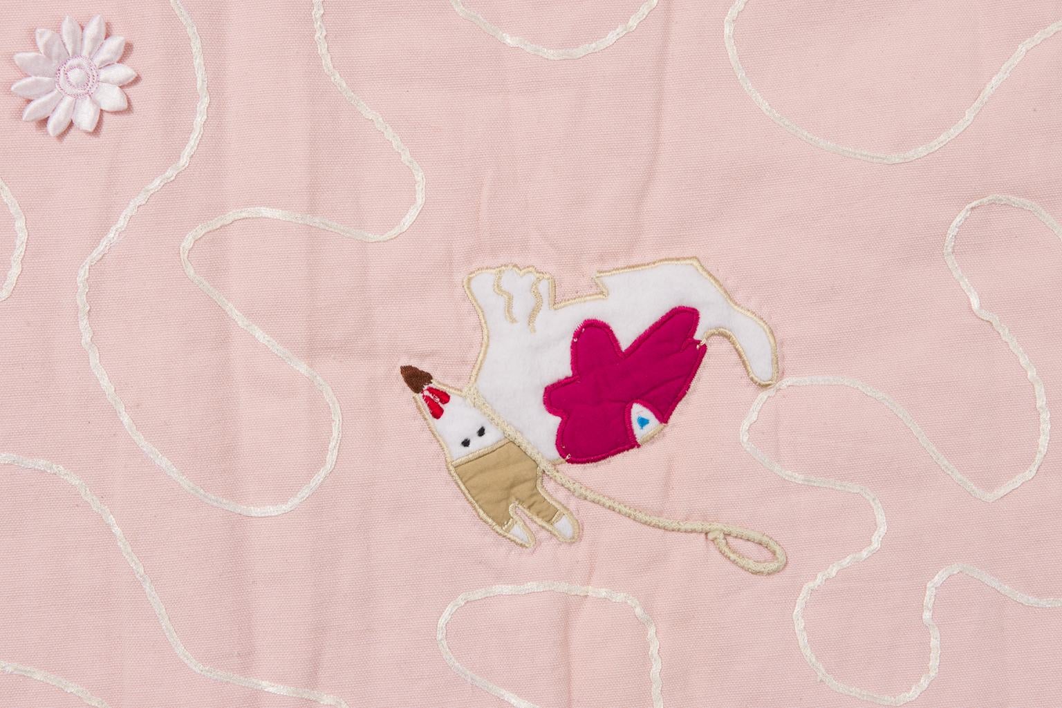 Gepolsterte bestickte Decke Quilt Patchwork für Baby Mädchen im Angebot 2