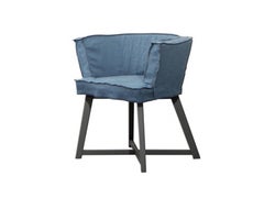 Silla acolchada con reposabrazos Gervasoni Gris 26 diseño Paola Navone