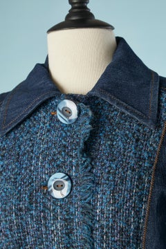 Padded denim and tweed coat D&G by Dolce & Gabbana