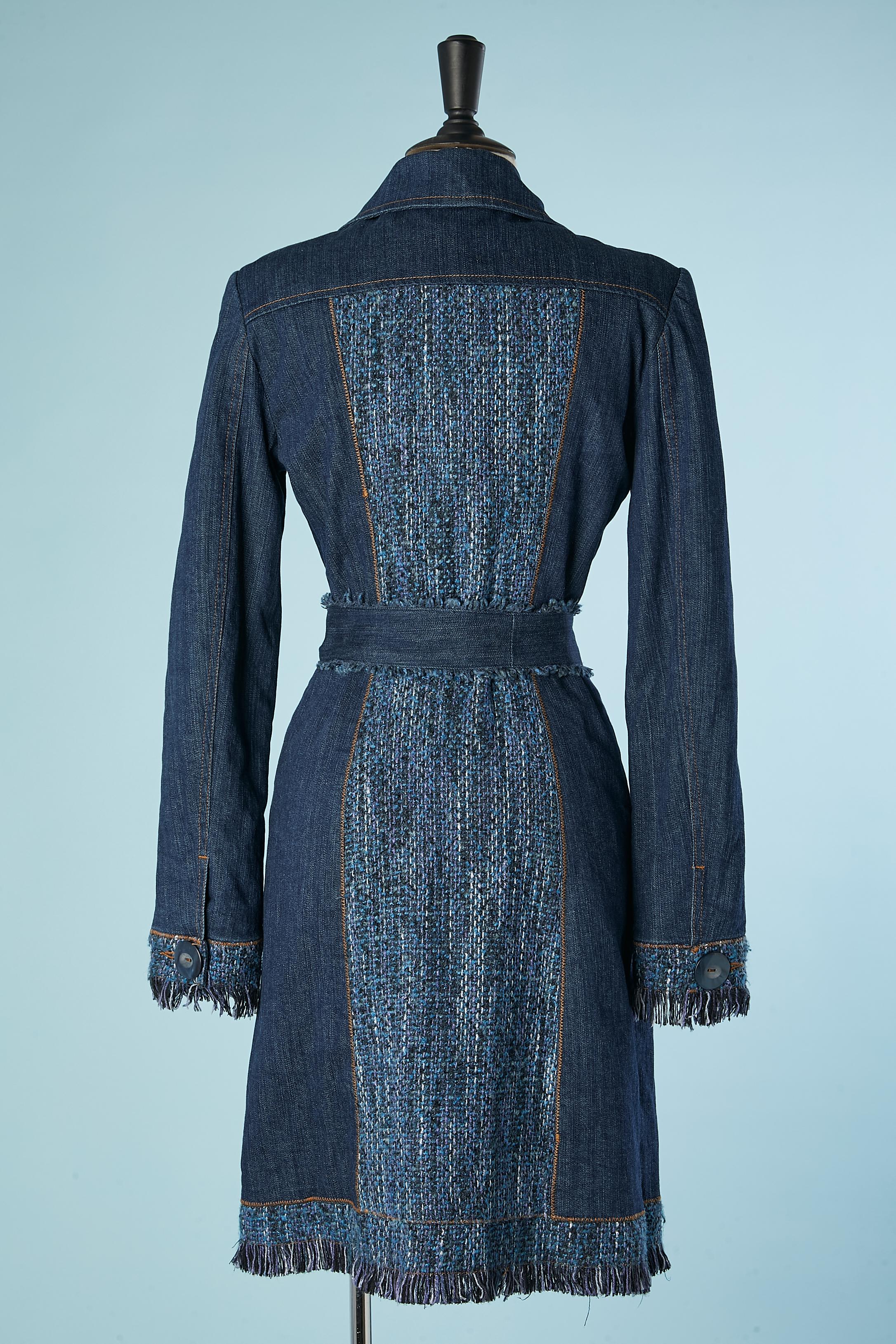 Padded denim and tweed coat D&G by Dolce & Gabbana  For Sale 1