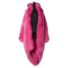 Maxi cappotto imbottito in pelliccia sintetica rosa neon ALEXANDRE VAUTHIER COUTURE SS2023 New