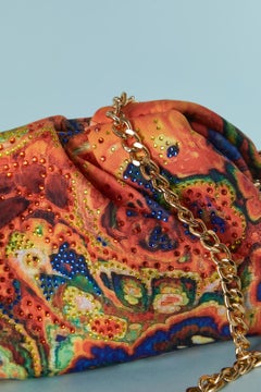 Padded printed bag with rhinestone embellishment Gai Mattiolo Love to Love NEW