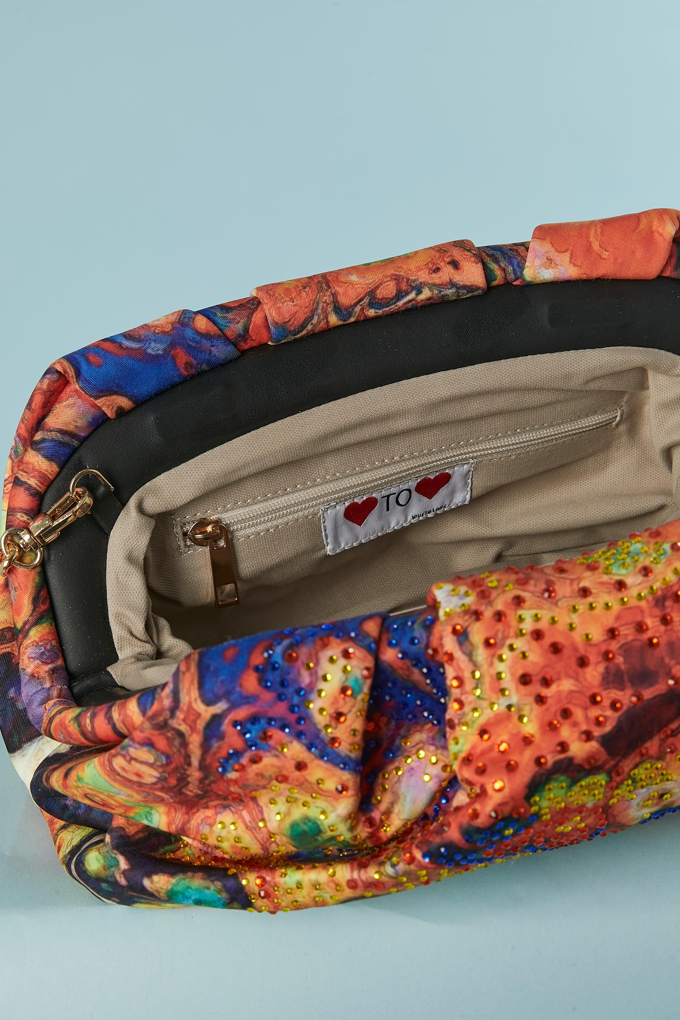 De las mujeres Bolso acolchado estampado con adorno de strass Gai Mattiolo Love to Love NUEVO en venta