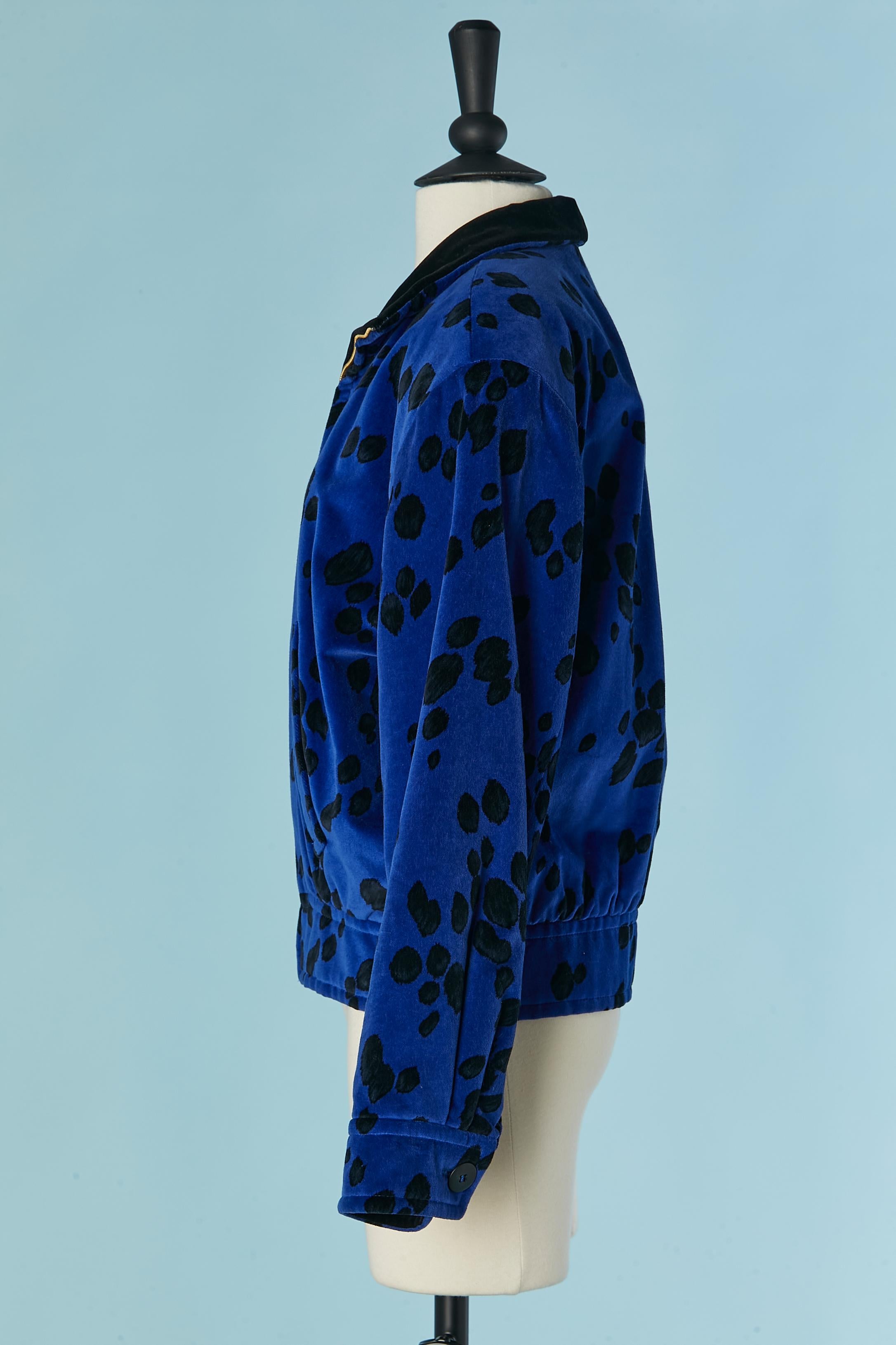 Women's Padded velvet jacket with animal print ESCADA by Margaretha Ley For Sale