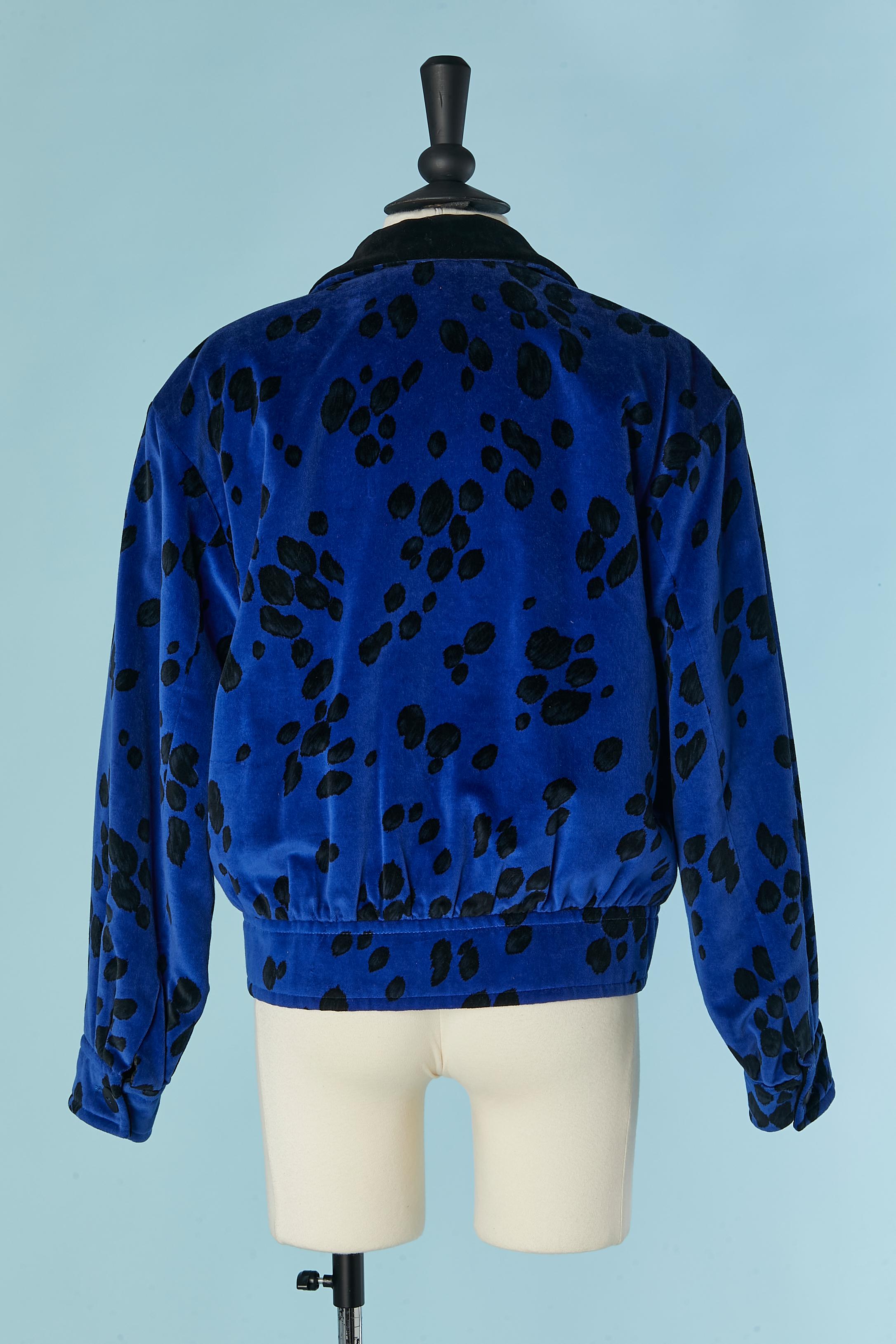 Padded velvet jacket with animal print ESCADA by Margaretha Ley For Sale 1