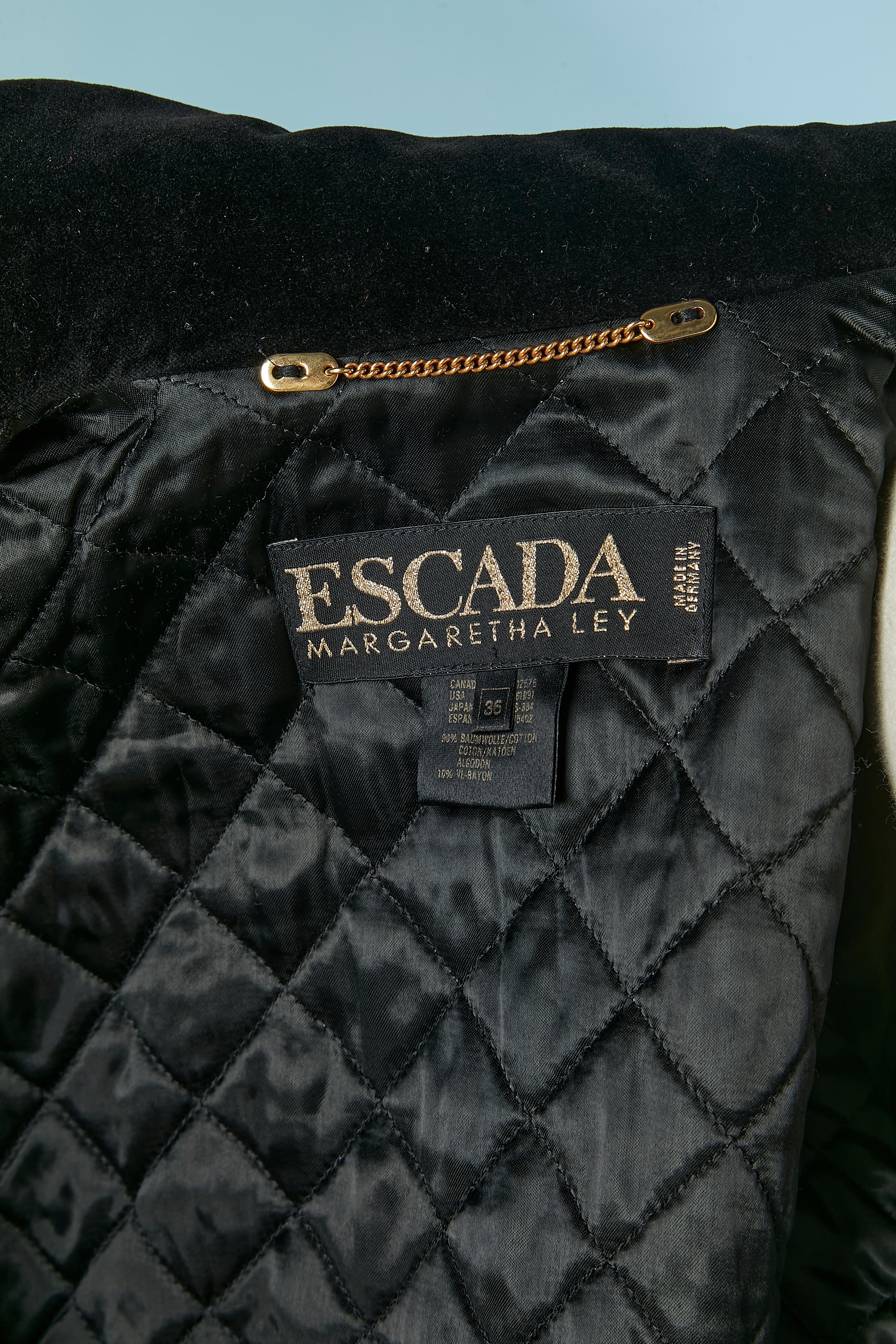Padded velvet jacket with animal print ESCADA by Margaretha Ley For Sale 2