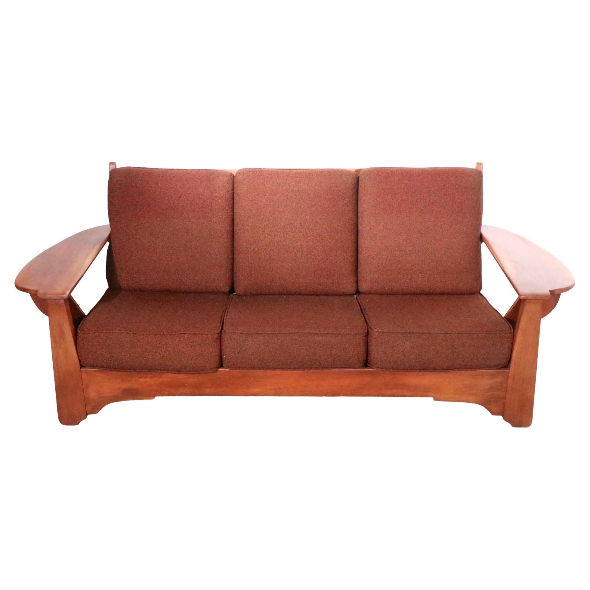 Paddle Arm Cushman Colonial Creations Sofa designed by Herman de Vries 1940s/50s