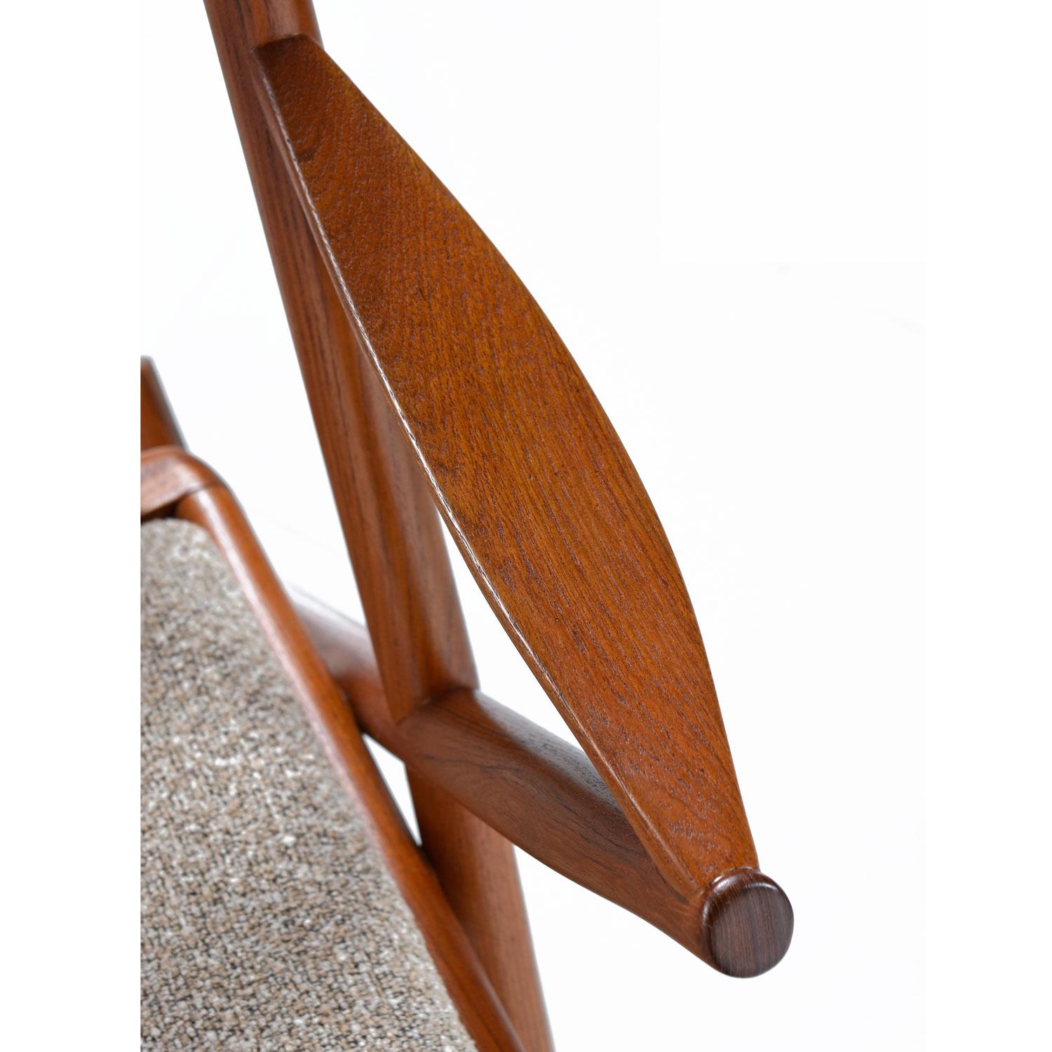 Upholstery Paddle Spindle Back Frank Reenskaug for Bramin Danish Teak Rocking Chair