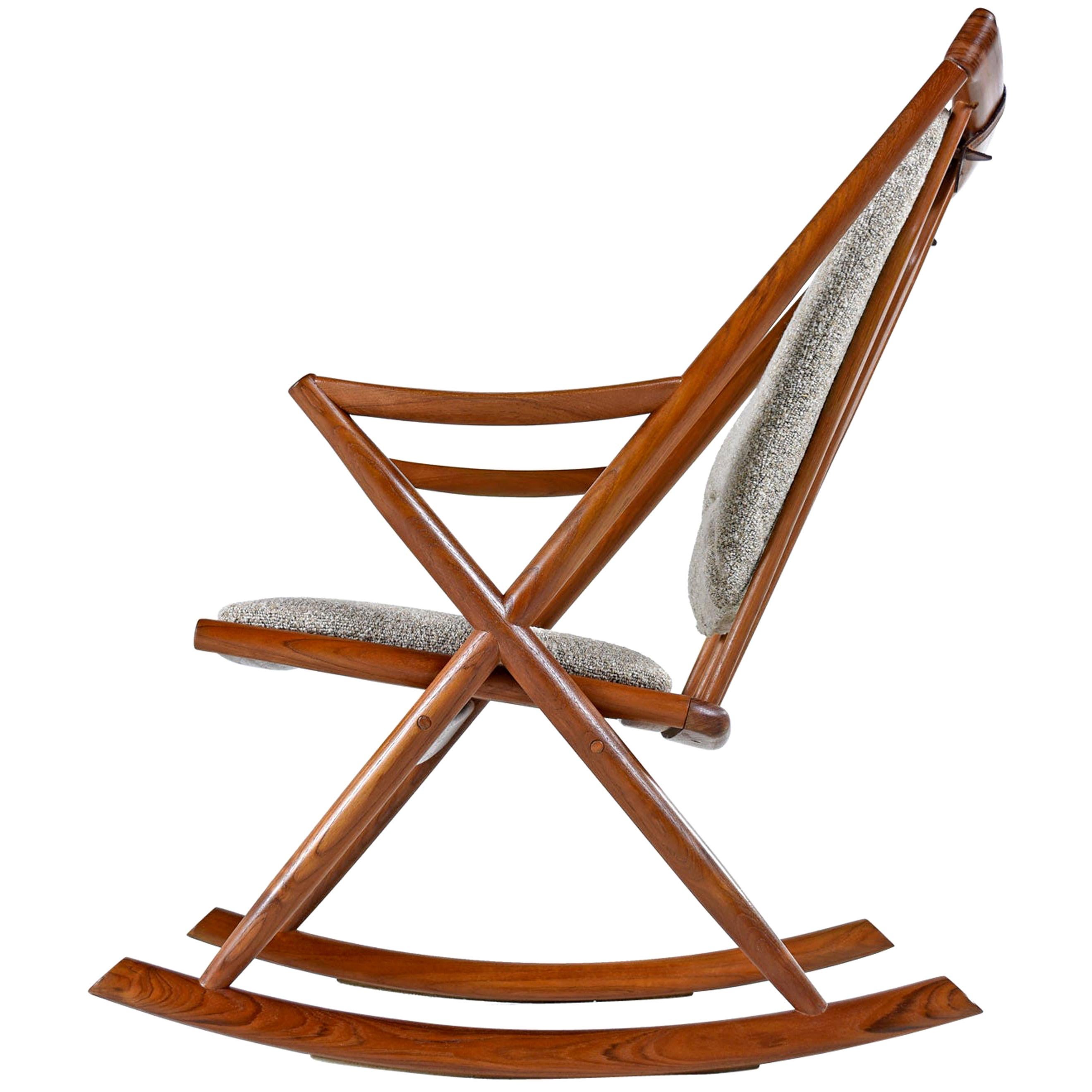 Paddle Spindle Back Frank Reenskaug for Bramin Danish Teak Rocking Chair