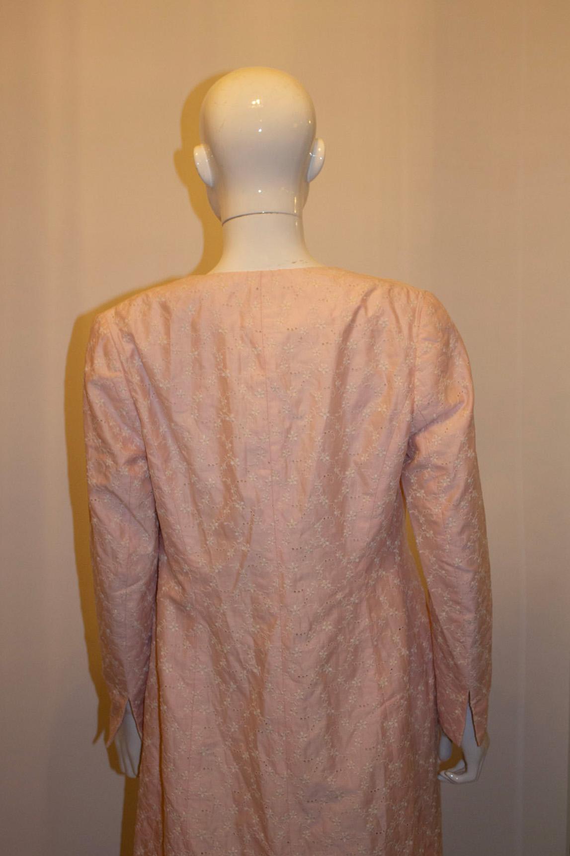 Brown Paddy Campbell Pink and White Broderie Anglaise Dress and Coat outfit  For Sale