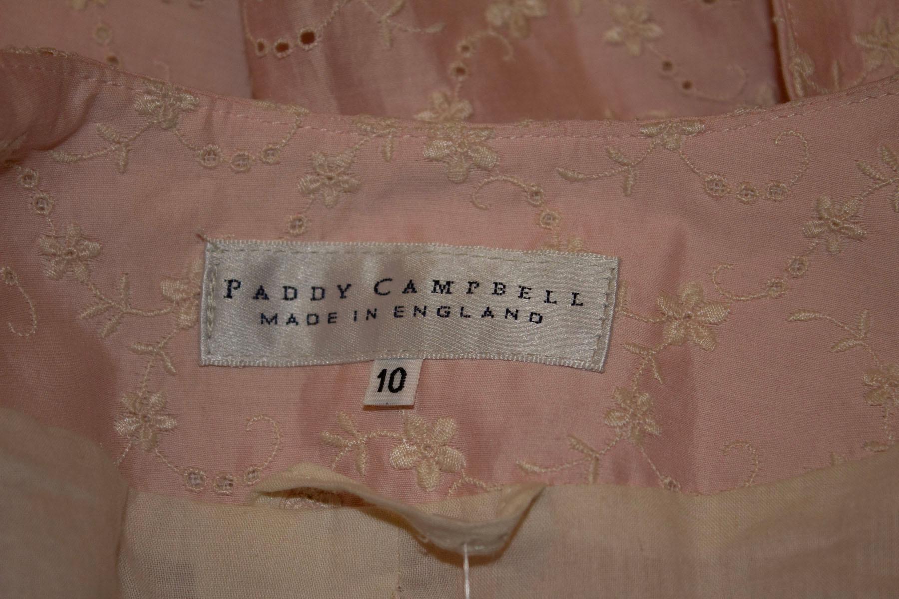 Paddy Campbell Pink and White Broderie Anglaise Dress and Coat outfit In Good Condition For Sale In London, GB