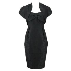 Paddy Campbell Vintage Kleid und Jacke aus Krepp mit Schleife, UK 10