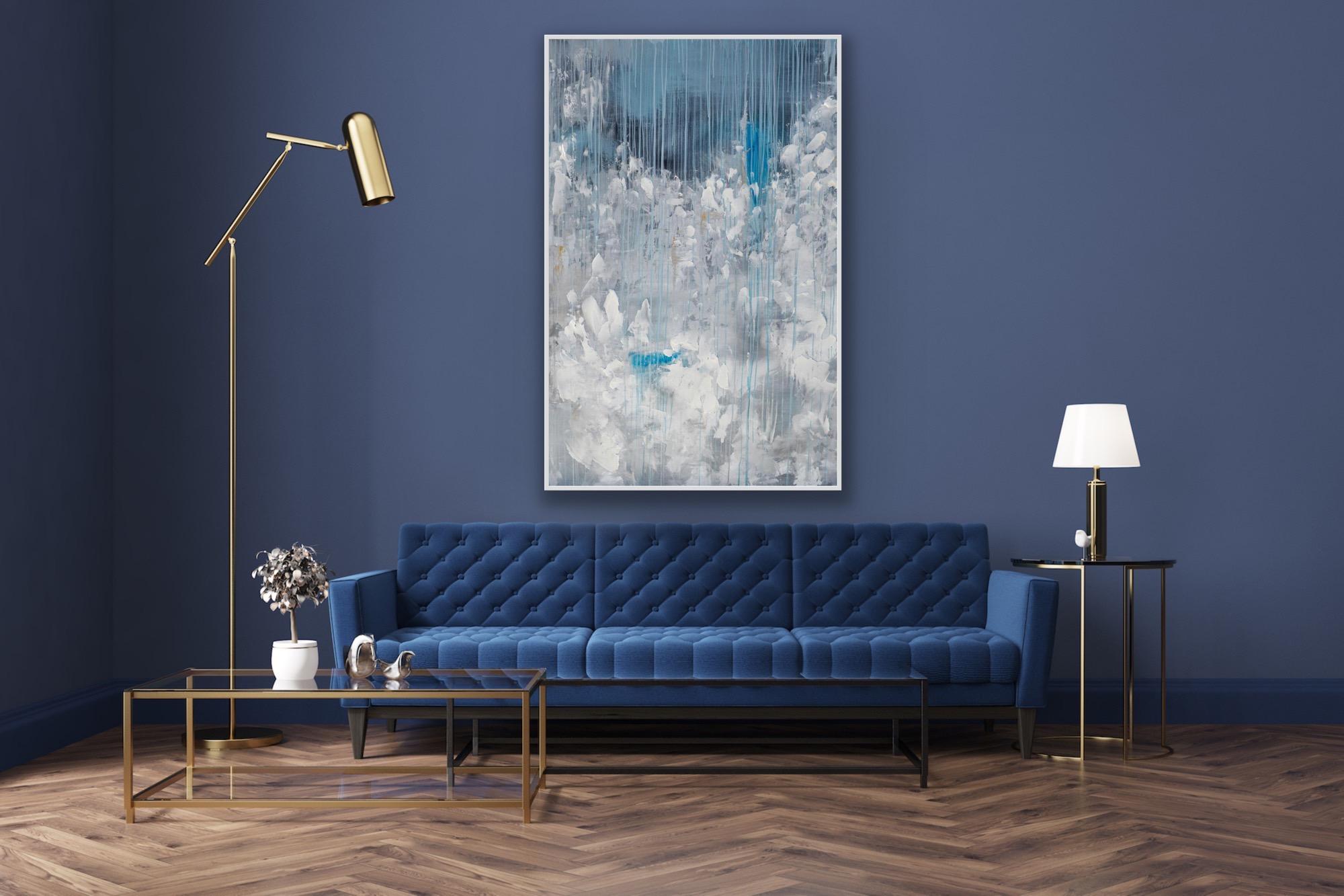 Blu Harmony 2 - Abstract Mixed Media Art by Paddy Cohn