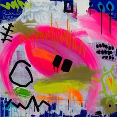 „Actions Speak Louder than Words“ – farbenfrohes abstraktes Gemälde in Mischtechnik