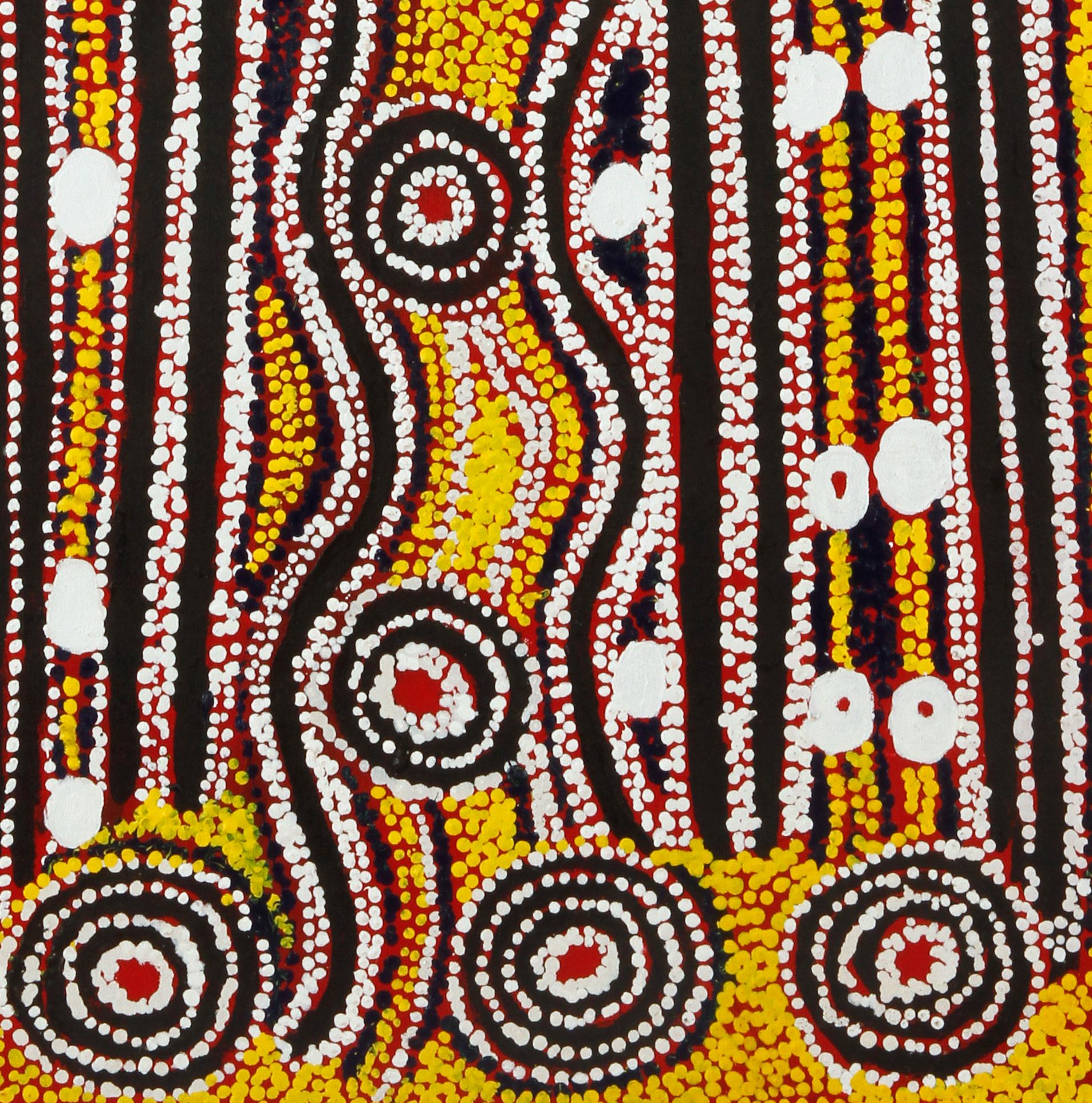 Fire Dreaming  - Pointillist Painting by Paddy Sims Japaljarri
