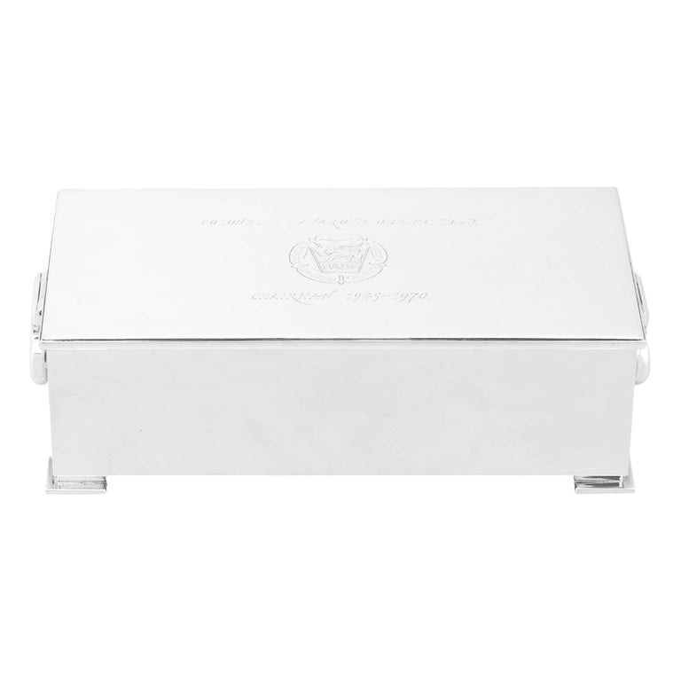 Padgett & Braham Ltd Vintage 1965 Sterling Silver Cigarette Box