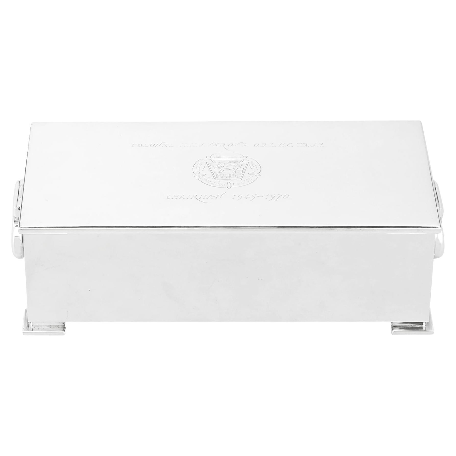 Sterling Silver Cigar Box with Wooden Interior, by Padgett and Braham ...