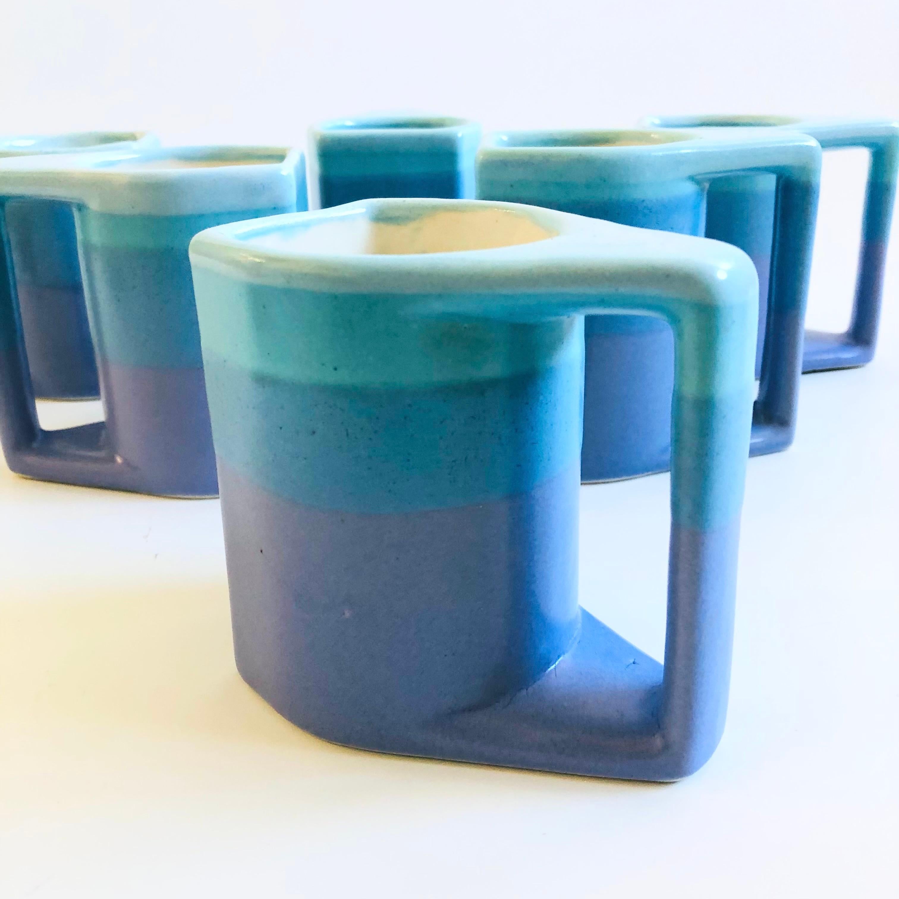 Padilla Pottery Mugs - Set of 6 on Stand 4