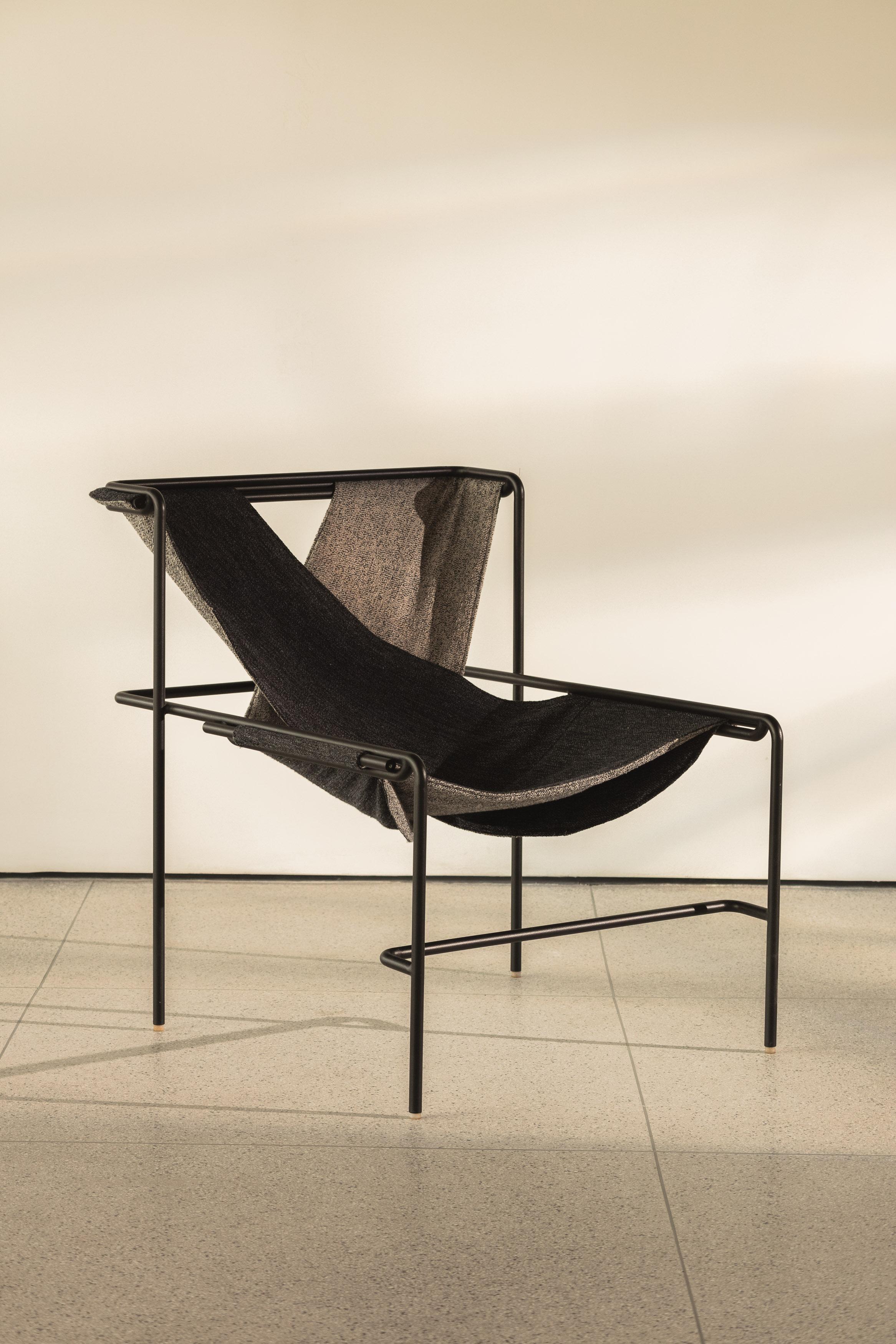 Modern Padiola Lounge chair by Filipe Ramos for GESTU in metal and textiles For Sale