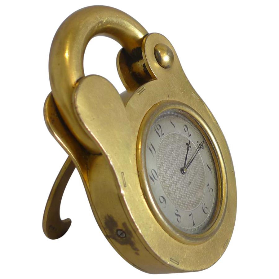 Padlock Clock by Howell James, Boxed For Sale