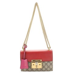 Padlock Shoulder Bag GG Coated Canvas and Leather Small