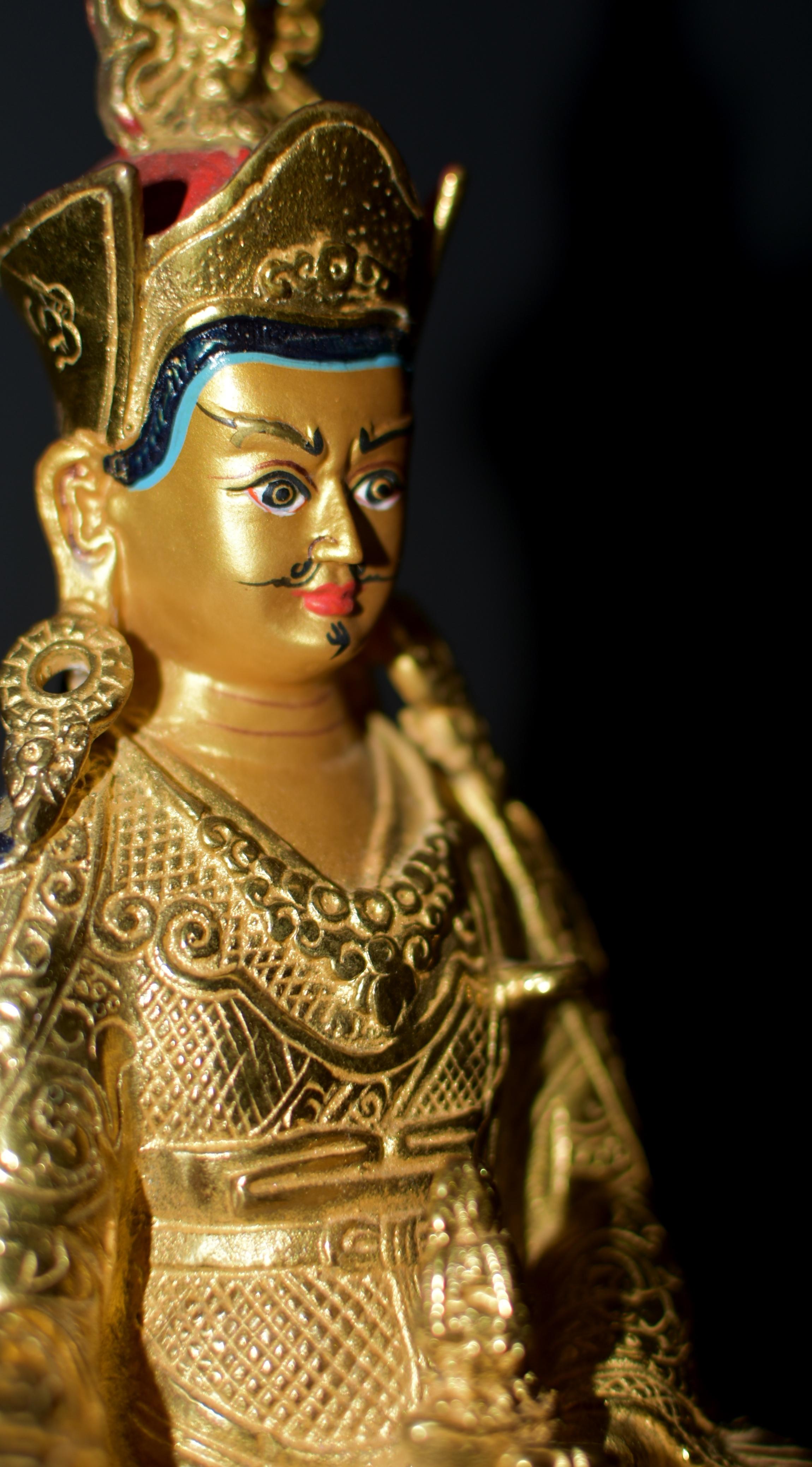 Padma Sambhav Teacher Gilt Bronze Tibetan Figure For Sale 6
