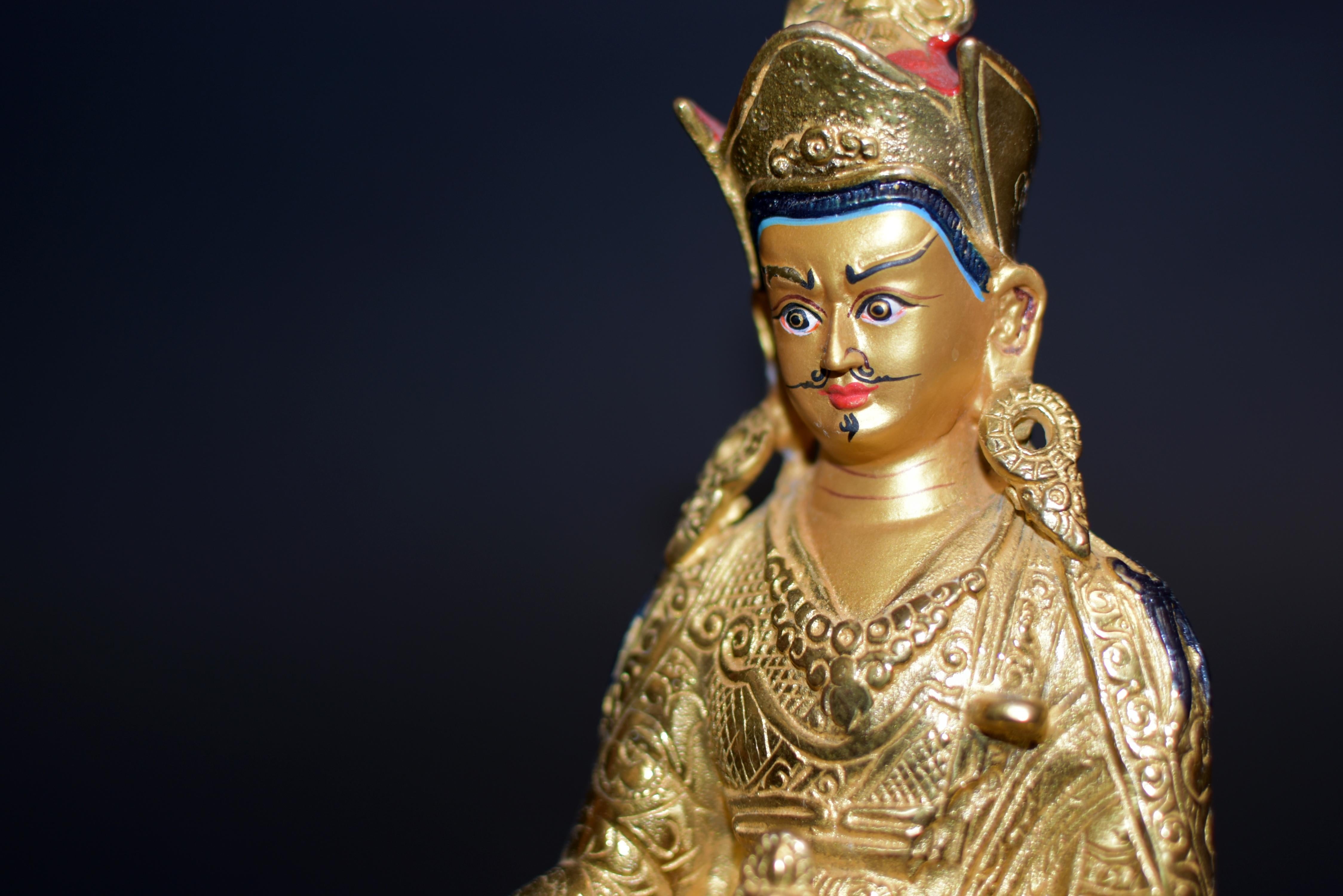 Padma Sambhav Teacher Gilt Bronze Tibetan Figure For Sale 11