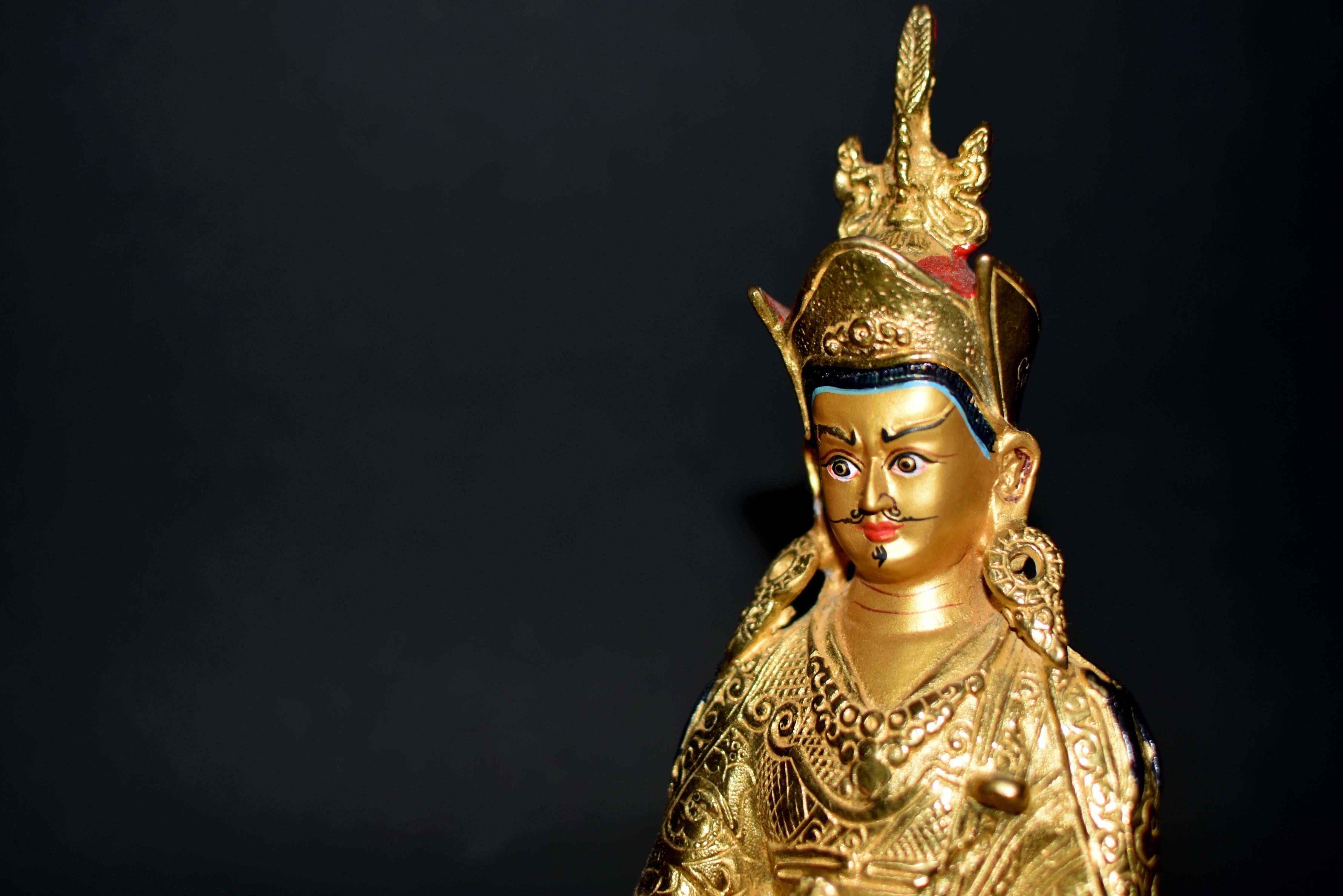 Padma Sambhav Teacher Gilt Bronze Tibetan Figure For Sale 5