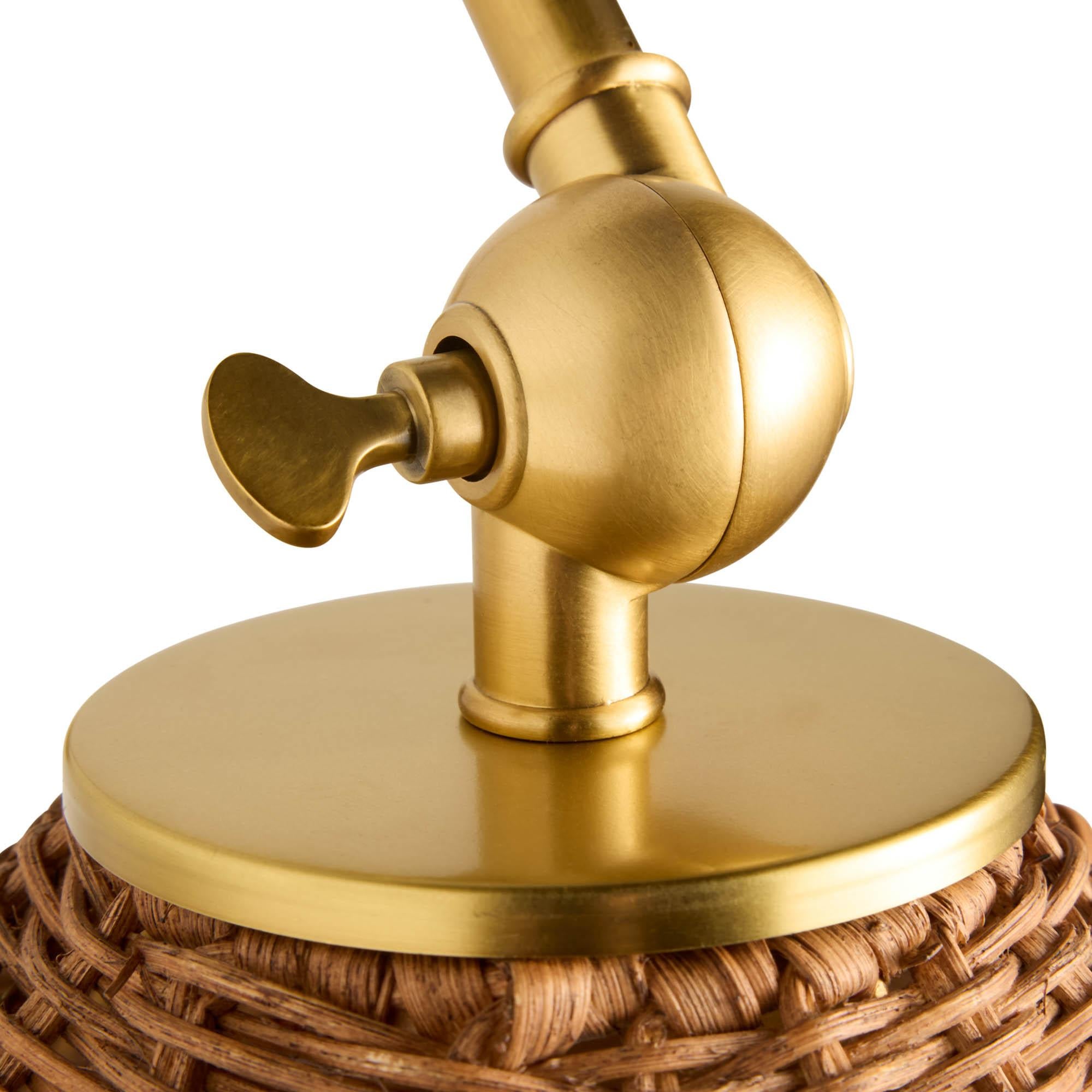 Padma Sconce DS49016 - Antique Brass, Natural Rattan For Sale 8