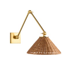 Padma Sconce DS49016 - Antique Brass, Natural Rattan