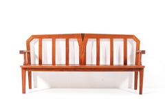 Padouk Art Deco Amsterdamse School Style Hall Bench by Alberts & van Huut