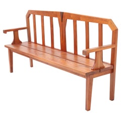 Padouk Art Deco Amsterdamse School Style Hall Bench by Alberts & van Huut