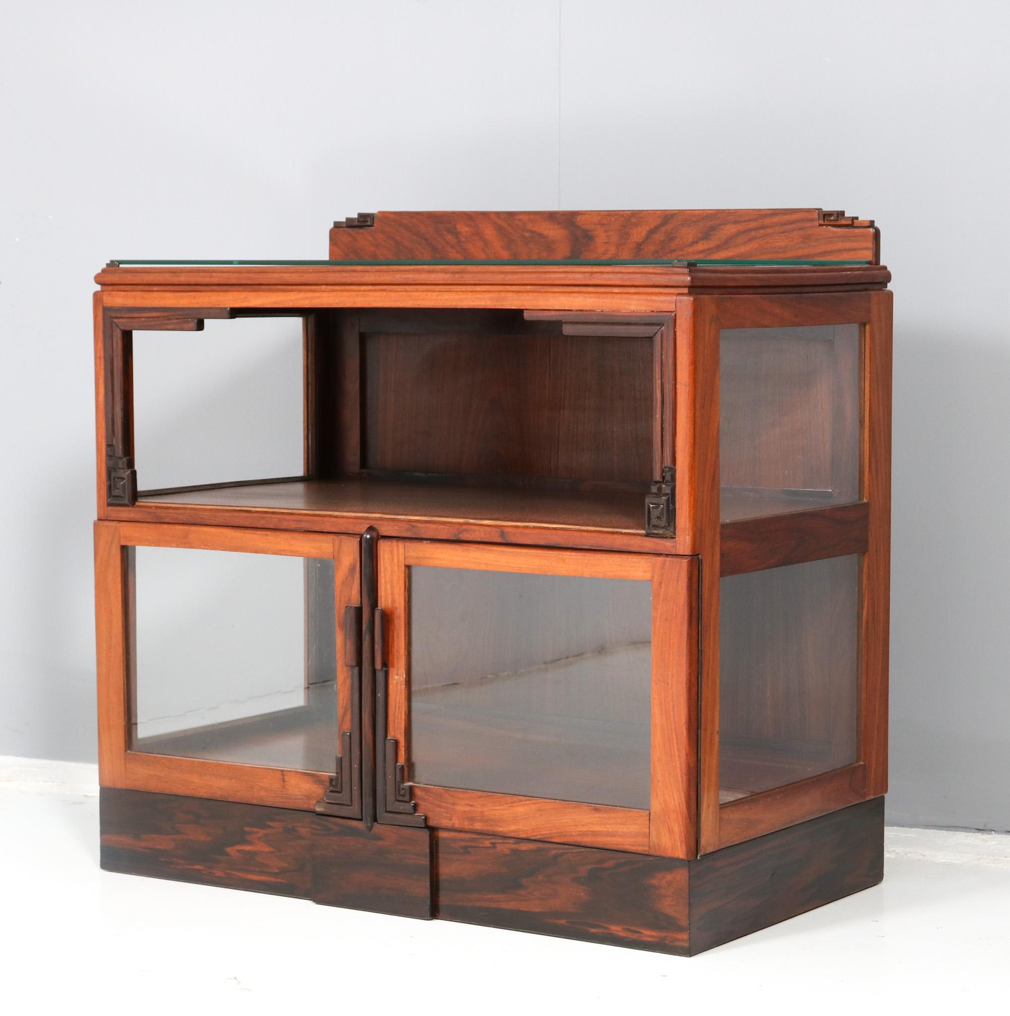 Dutch Padouk Art Deco Amsterdamse School Tea Cabinet, 1920s For Sale