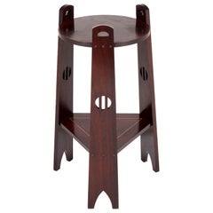 Padouk Art Nouveau Arts 
Crafts Pedestal Table, 1900s