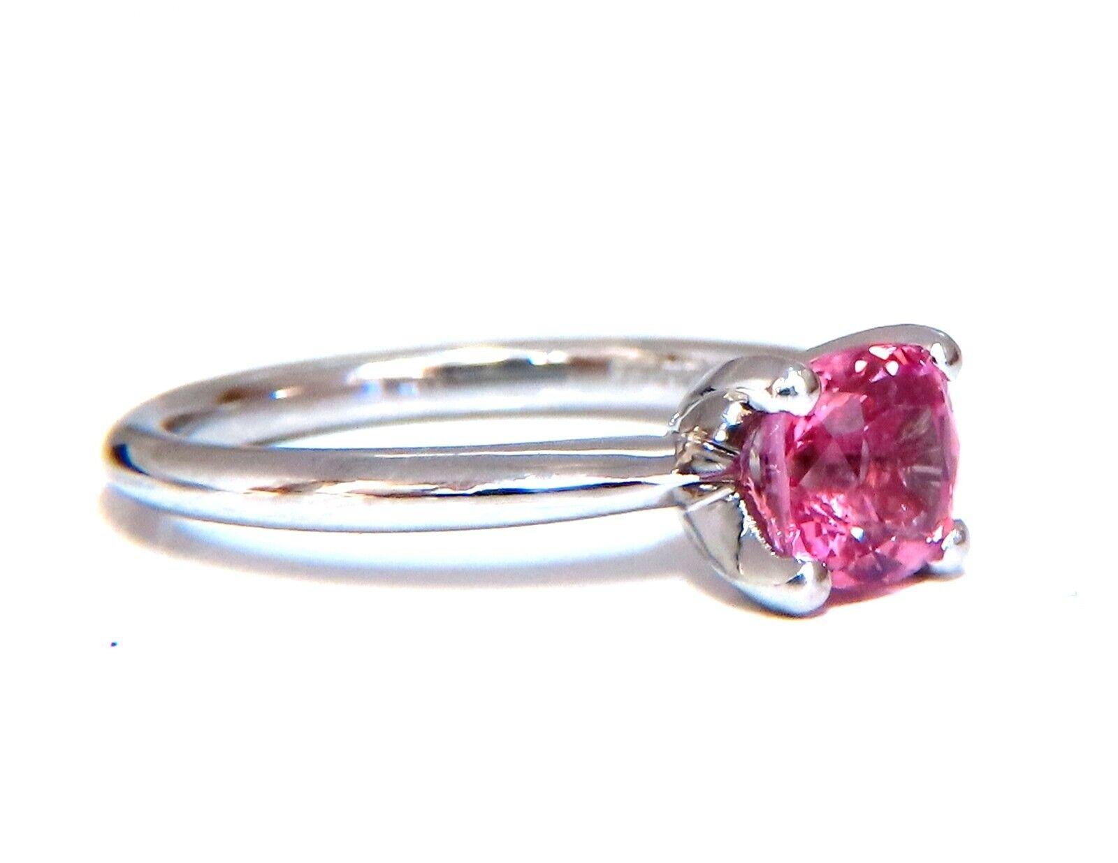 Padparadscha No Heat 1.11ct Natural Sapphire Pink No Heat Platinum In Excellent Condition For Sale In New York, NY