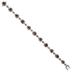 Padparadscha Armband mit Saphiren und Diamanten