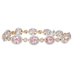 Padparadscha Sapphire Bracelet, 16.48 Carats