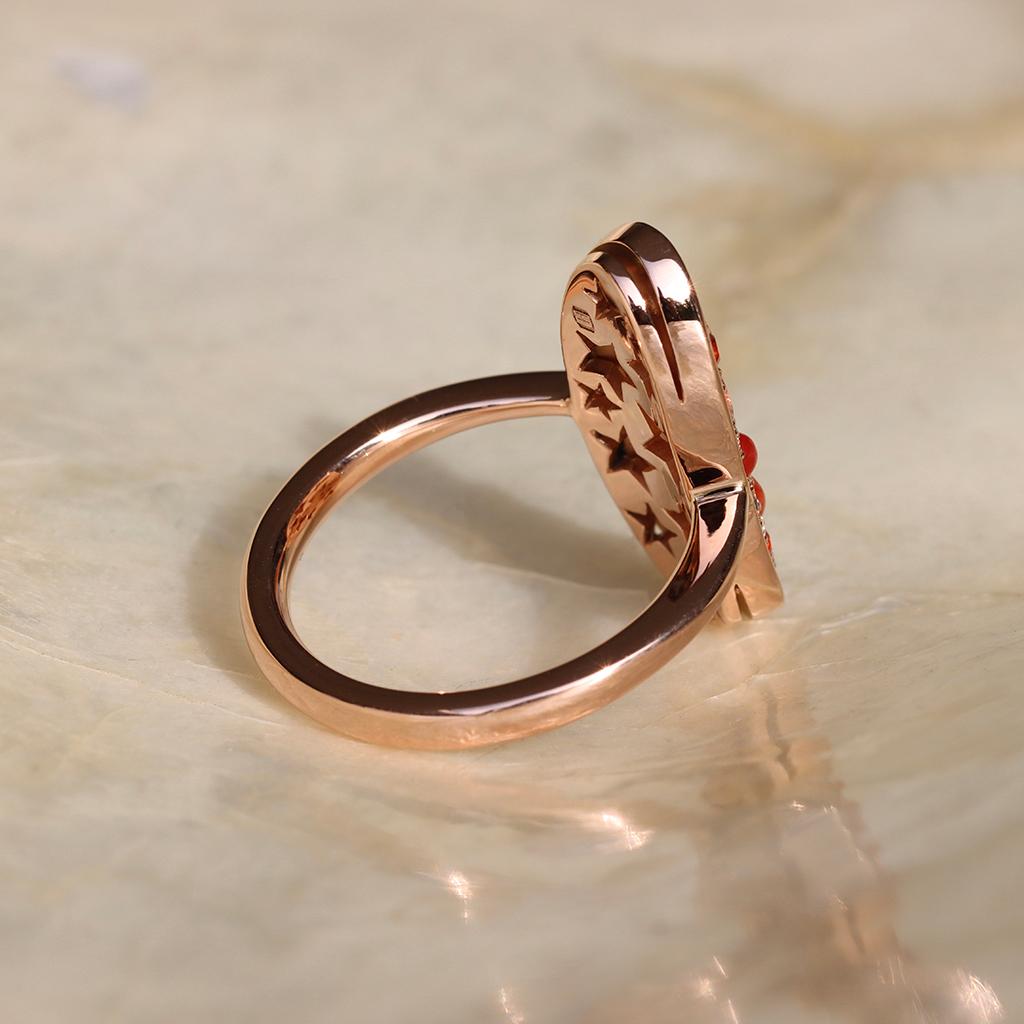 Padparadscha Saphir Koralle Feuer Opal Pink Diamond Weißer Diamant Pave Ring Damen