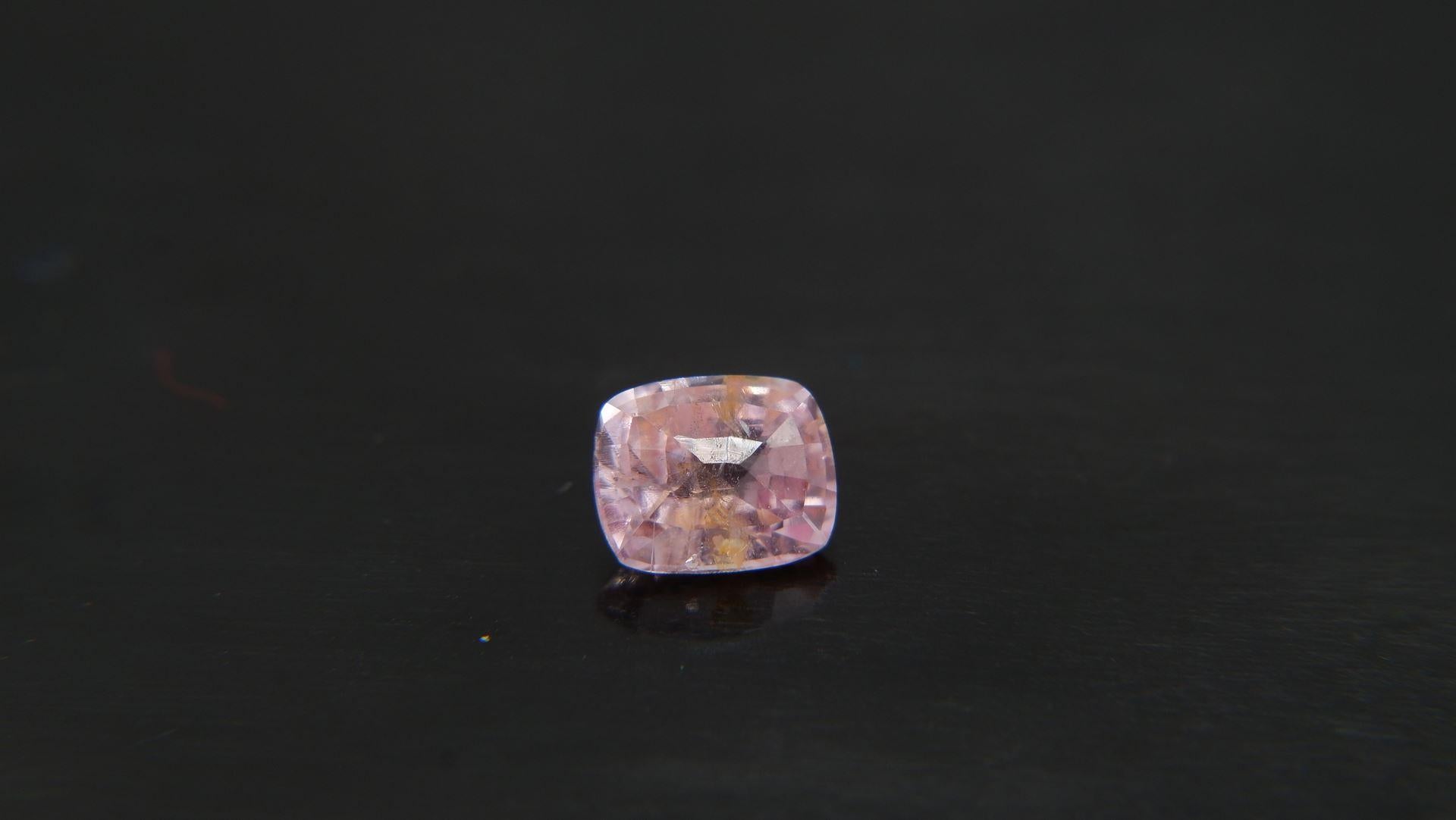 Cushion Cut Padparadscha Sapphire, Gia, Handcrafted For Sale