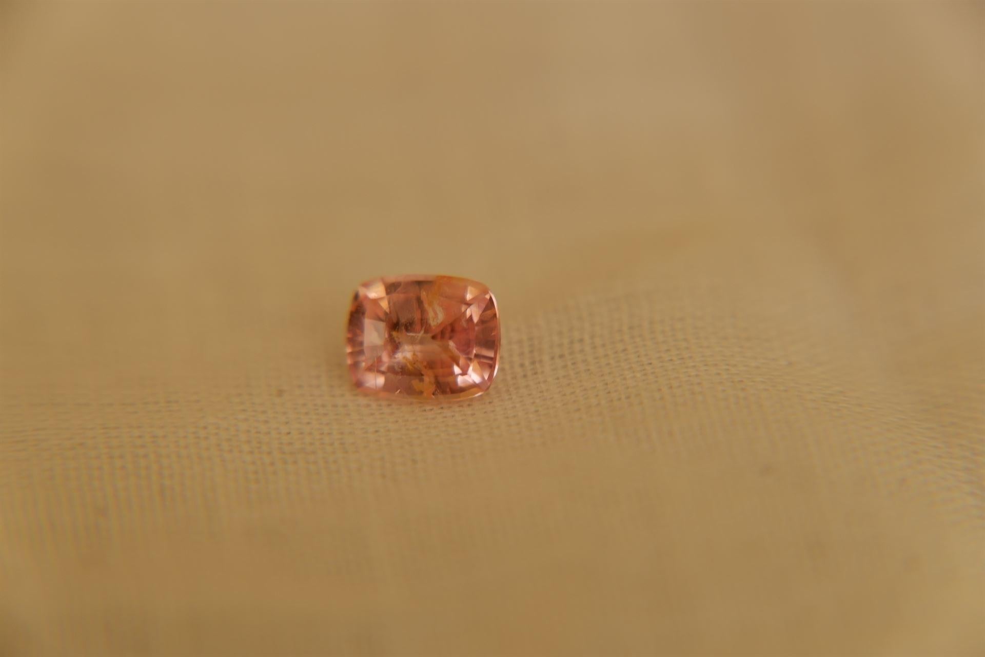 Padparadscha Sapphire, Gia, Handcrafted For Sale 1