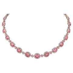 Padparadscha Sapphire Necklace, 37.71 Carats