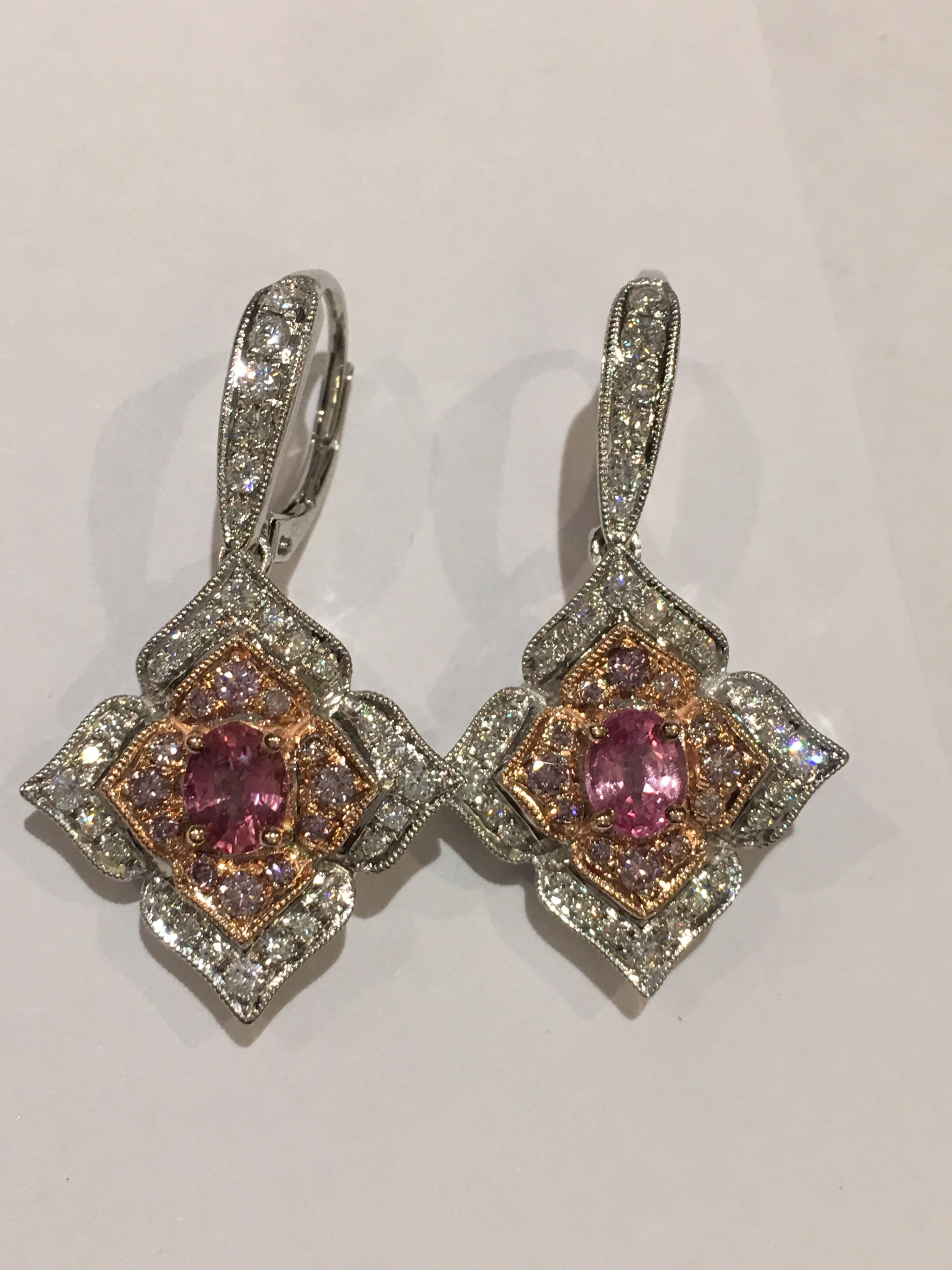 padparadscha sapphire earrings