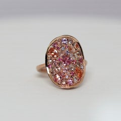 Padparadscha Sapphire Pink Diamond Pink Sapphire Intense Pink Spinel Mosaic Ring