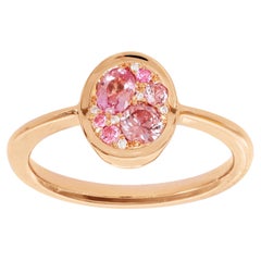 Padparadscha Sapphire Pink Spinel Diamond Pave Ring
