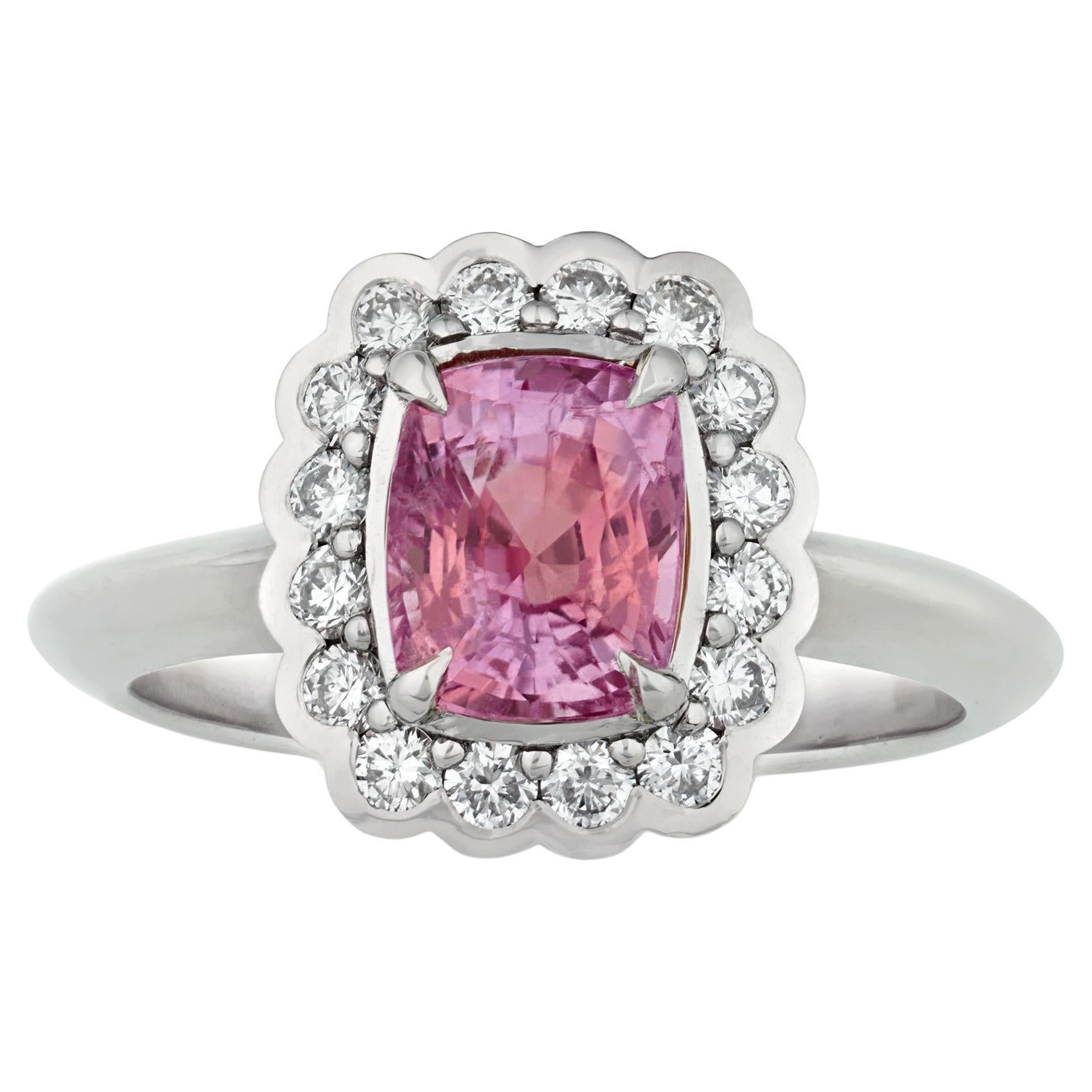Padparadscha Sapphire Ring, 2.04 Carats For Sale